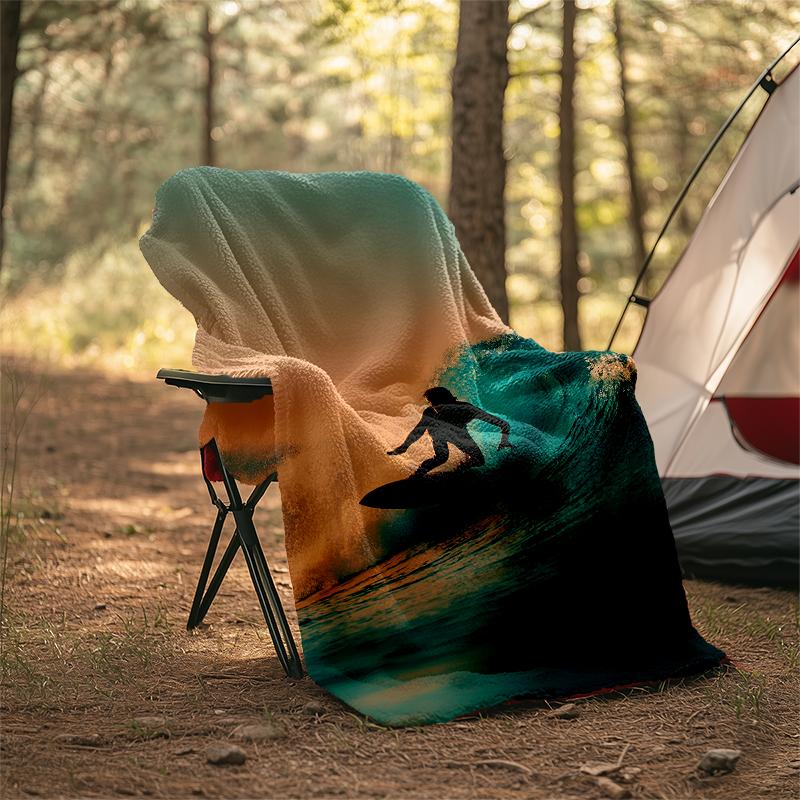 Surf Theme Printed Blanket - Perfect for Couch, Bed, Travel & Outdoor Use | Machine Washable, Cozy & Durable.