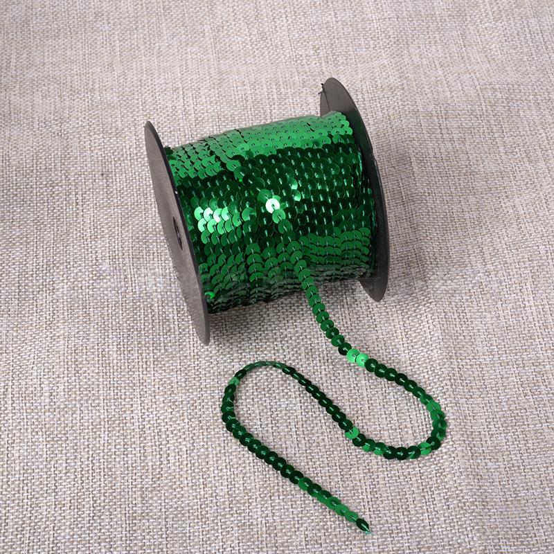 100yards Shiny Color Sequins Ribbon Round Flat Laser Colored Paillettes Trims for Garment Bag DIY Sewing Crafts Party Decoration