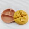 Baby Plate Divided Design BPA Free Silicone 3 Grids Toddler Suction Plate Infant Feeding Supplies Daily Use