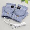 Unisex USB Electric Heating Gloves Knitted Flip Cover Winter Heated Gloves Keep Warm Touch Screen Hands Warmer Outdoor