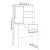 Makeup Table with LED Lights High Gloss White 74.5 x 40 x 141 cm