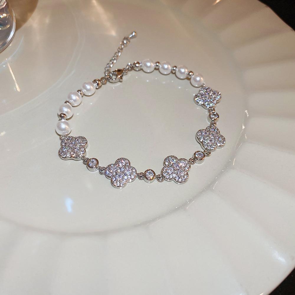 Retro Licht Luxus Süßwasserperlenarmband Nische Vielseitig High-End Armband Schlichter Temperamentschmuck Frauen