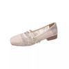 Summer shallow mouth flat bottom evening shoes gentle wind mesh breathable fairy French low heel with skirt French single shoes woman