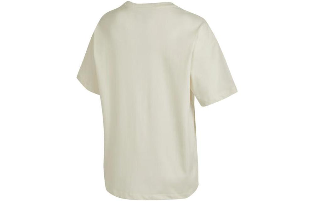 Converse T Shirts Women's Beige Crew Neck Moderate Straight Fit 10025883-A01