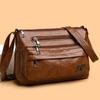 Chic Street Style Medium Square Bag Soft Pu Leather With Mobile Phone Pocket