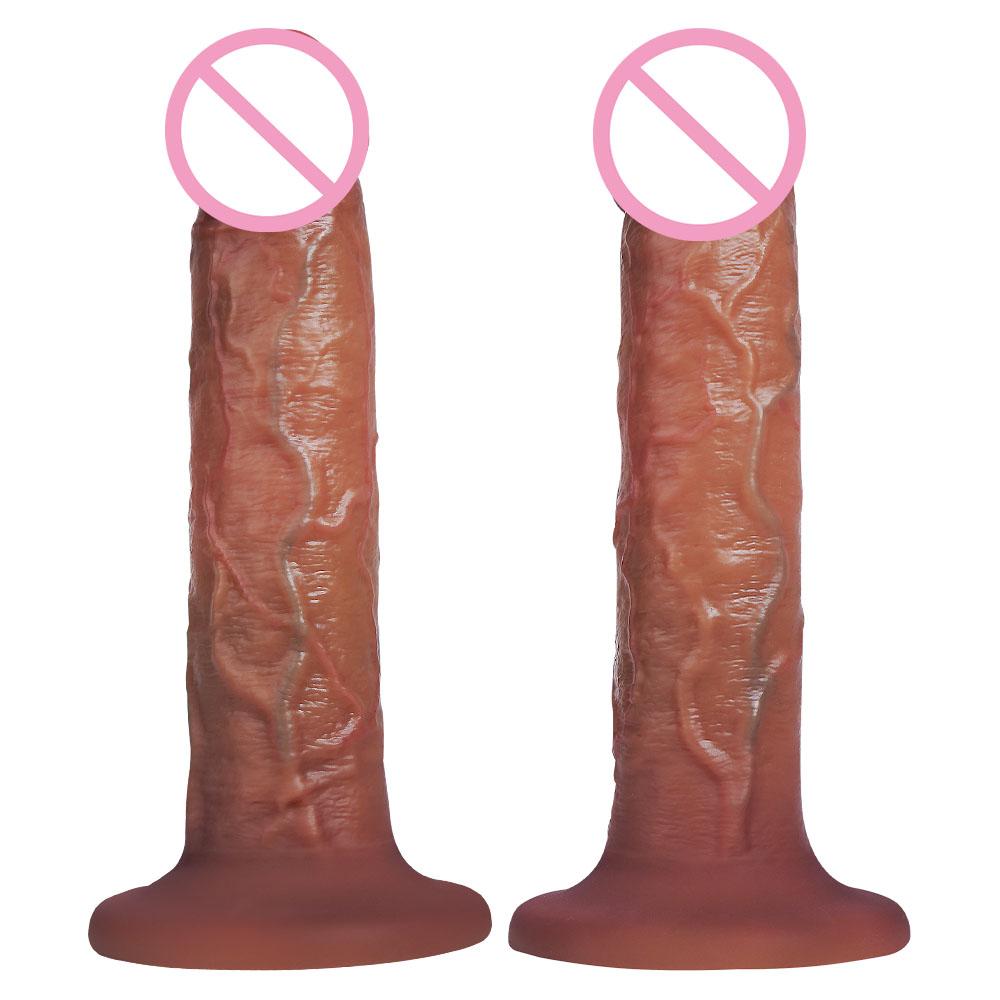 Soft Double-layer Silicone Huge Suction Cup Penis Realistic Dildo Lesbian Toy Fake Dick Big Anal Dildos Adult Sex Toys for Woman