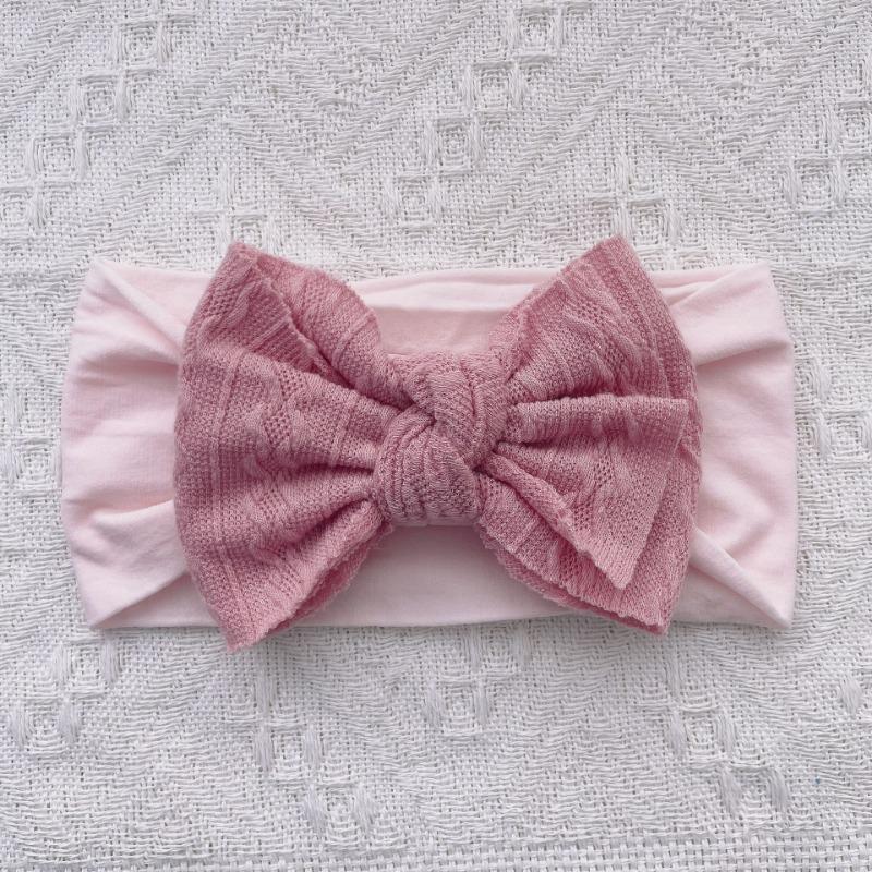 

New children s soft nylon hair accessories, baby candy-colored bow wide headscarf, baby headband.