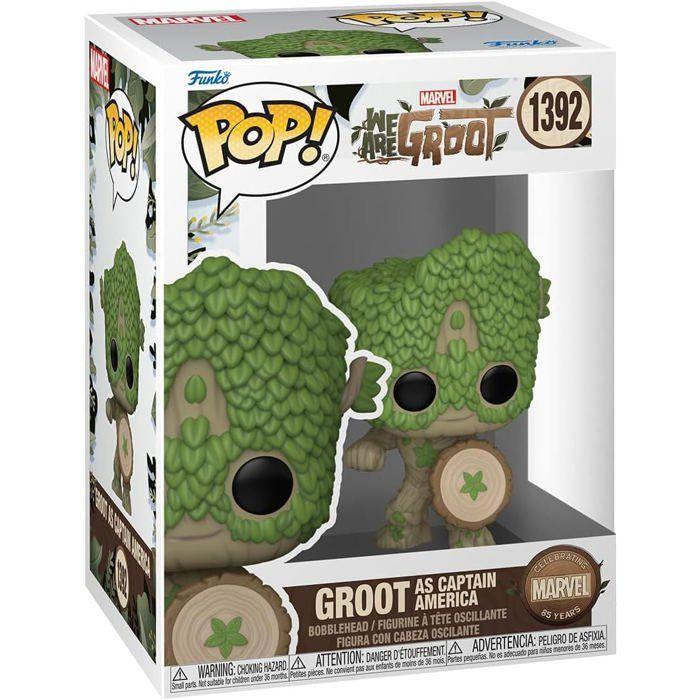 Figurine Funko Pop Marvel - We Are Groot Captain America
