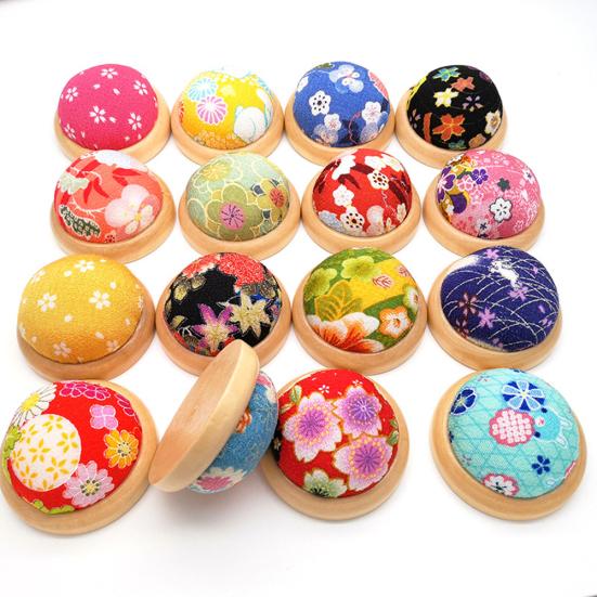 Wooden Bottom Base Needle Pin Cushion Pillow Sewing Craft Stitch DIY Holder Tool
