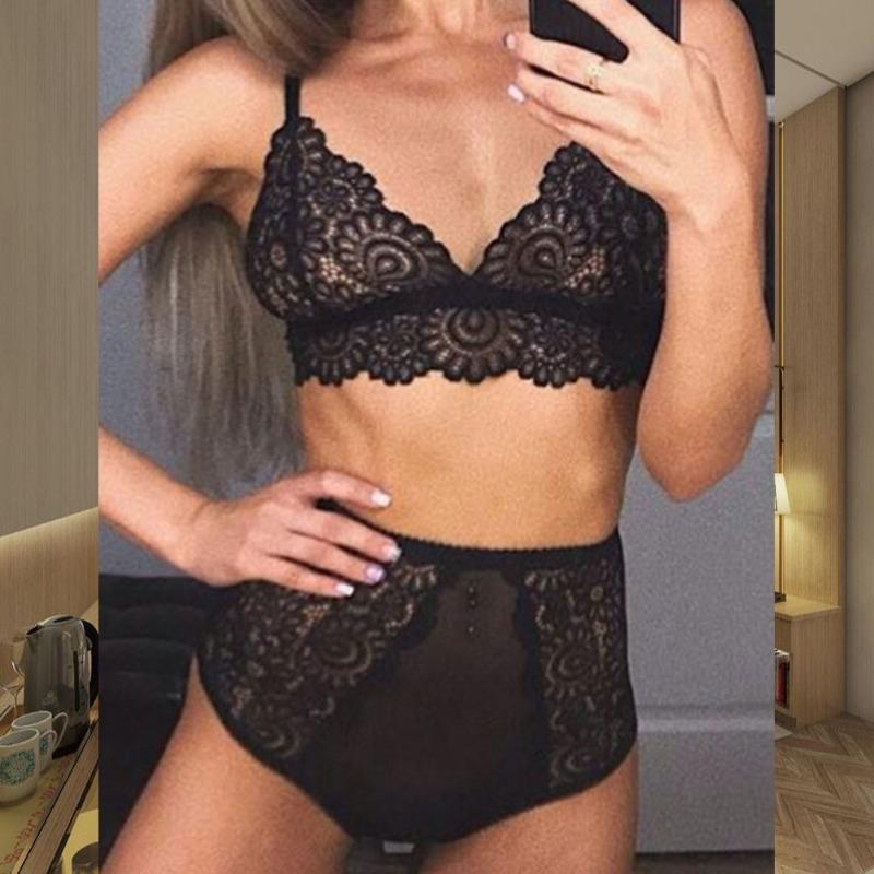 Кружевной соблазнительный комплект нижнего белья большого размера M