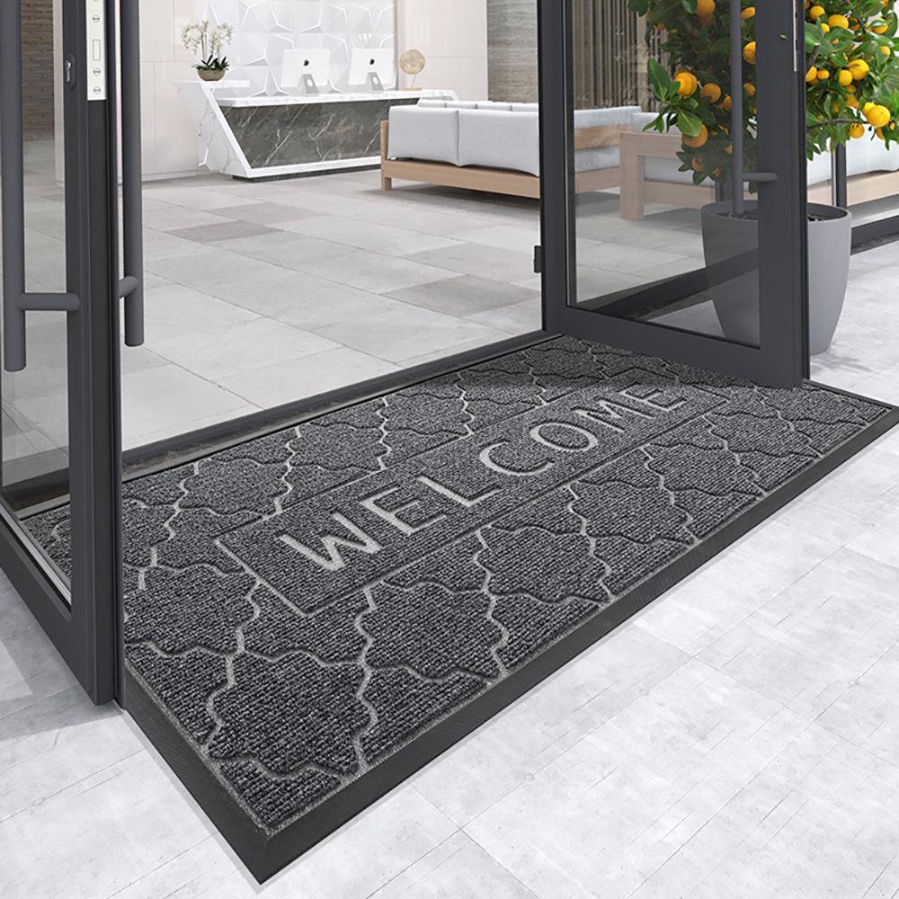 Anti-Slip Outdoor Rubber Door Mat - Dirt-Resistant High-End Entrance Carpet for Home.