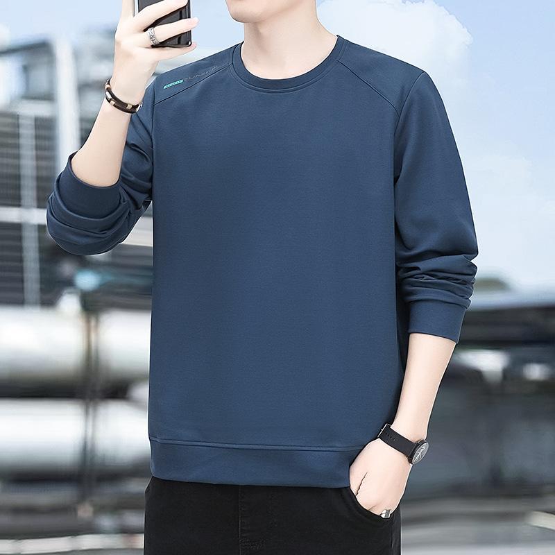 Sweater Men'S Spring And Autumn Crew Neck Pullover Comfortable Bottom Shirt Youth Versatile Large Size Sports Casual Top