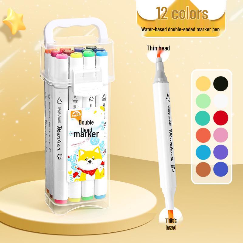 Dual-Tip Washable Watercolor Markers - 24 or 48 Colors for Drawing and Graffiti