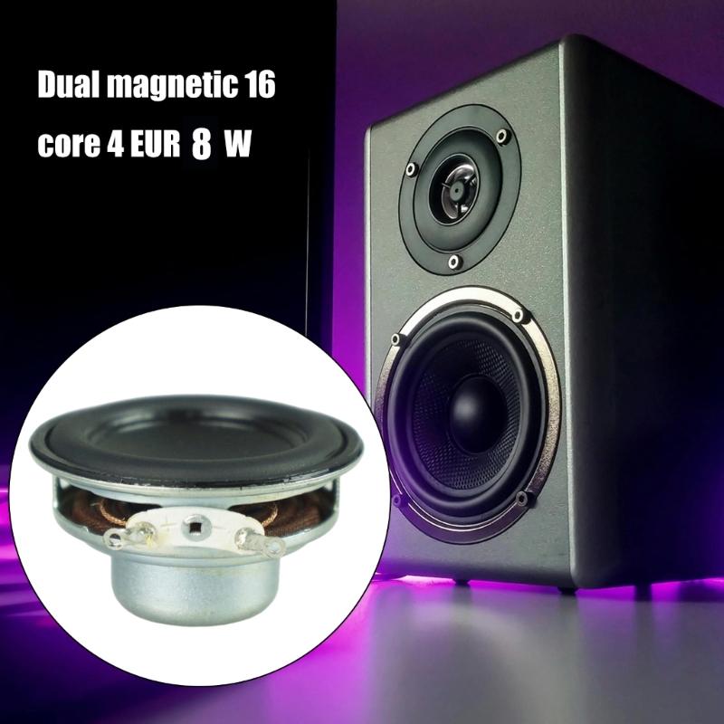 2Pcs 45mm 4Ohm 8W Portable Speakers 1.7inch 16 Cores Small Full Ranges Rubber Side Inner Magnetic Speakers Replacement