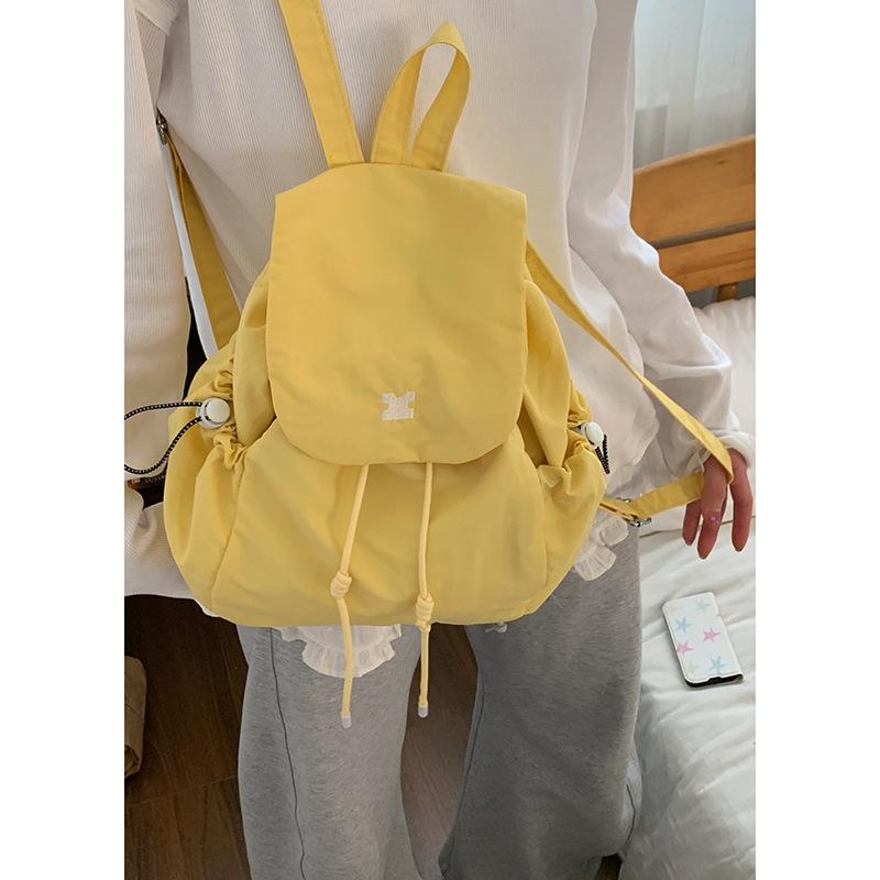 College style plaid nylon bag women's 2025 new backpack leisure travel backpack