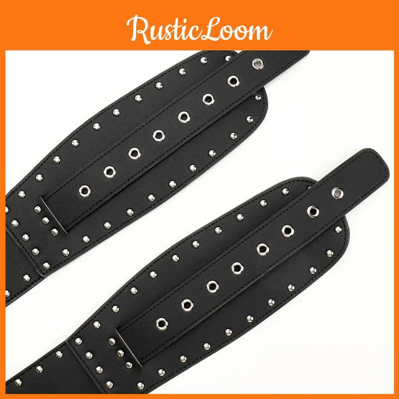 Vintage Irregular Wide Waist Belt With Alloy Buckle For Denim Pants Fashion Accessories