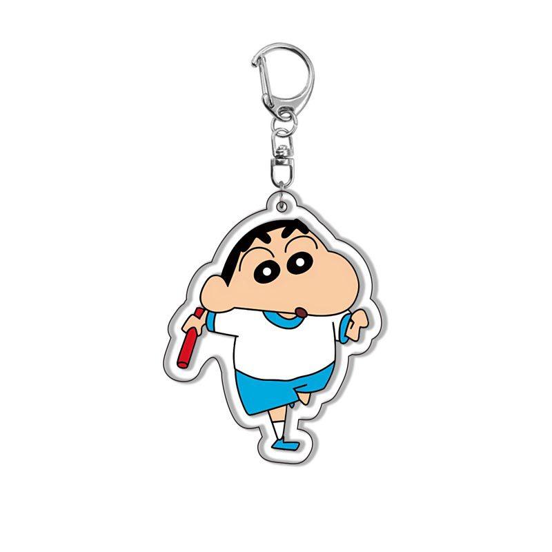 Crayon Shin-chan Acrylic Double Sided Keychain Shinnosuke Nohara Misae Nohara Cartoon Charm Anime Peripherals Cute Cartoon