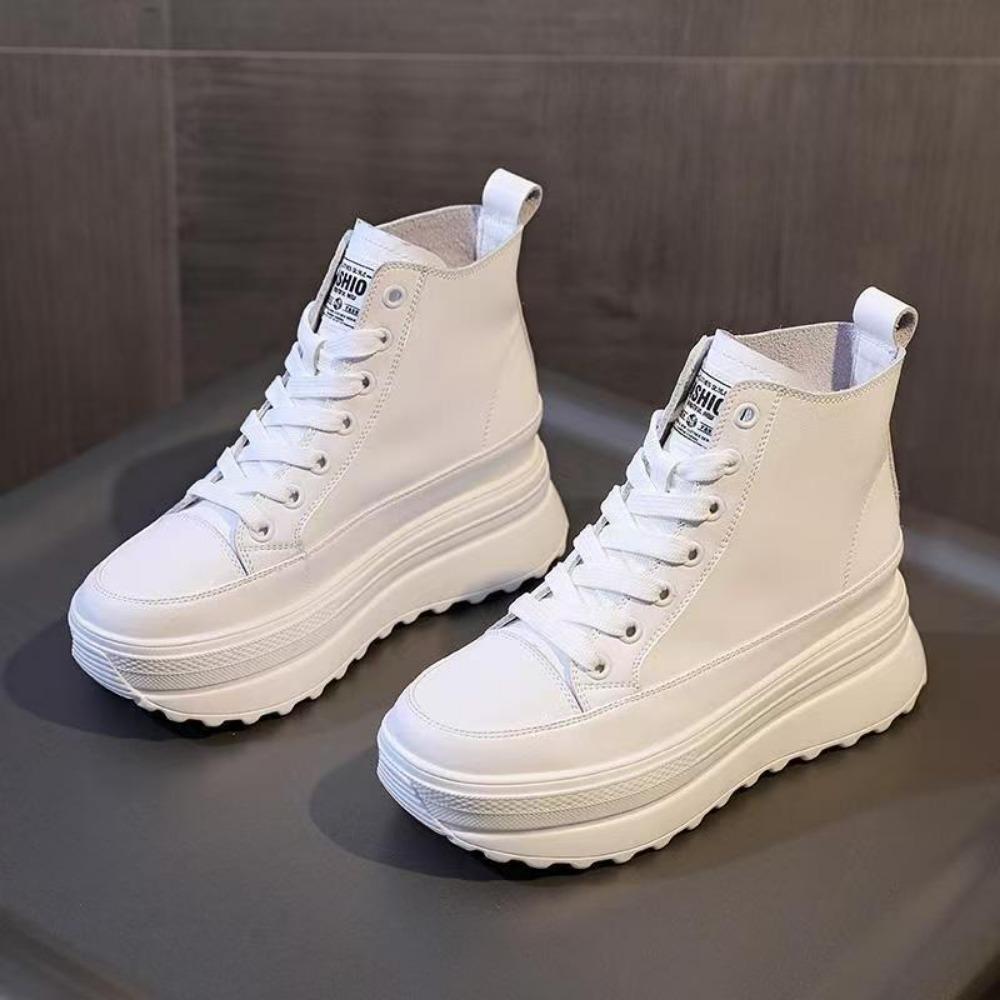 Sneakers Alte da Donna Stivali in Rete Stivali in Rete Cava da Donna Stivaletti Estivi Altezza Suola Spessa 8 cm Scarpe da Donna con Rialzo
