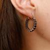 BLACK AWN Fashion Classic Hoop Earrings Black Stone Earrings for Women Hoop Earring Jewelry Gift