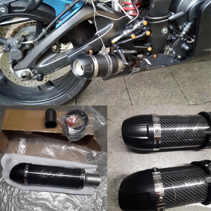51mm Universal Motorcycle Exhaust Modified Scooter Exhaust Glossy Carbon Fiber