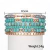 European and American jewelry, ethnic style crystal beaded bracelet 1-piece combination set, fashionable color elastic bracelet