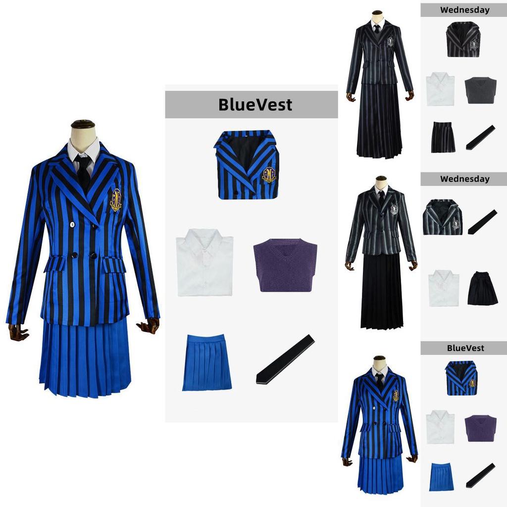 Women's Wednesday Addams The Addams Family School Uniform Carnival Dress