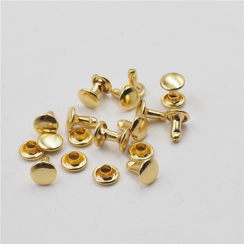 Double-Sided Copper & Brass Round Rivets for Leather Goods & Belts