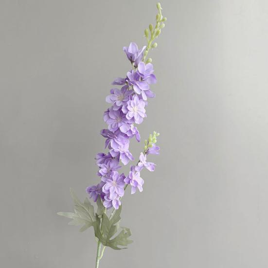 4 Pcs Artificial Delphinium Flower for Vase Filler 33.46 Inch Long Stem Fake Larkspur Flower Faux Silk Bouquet for Wedding Home Decor Floral