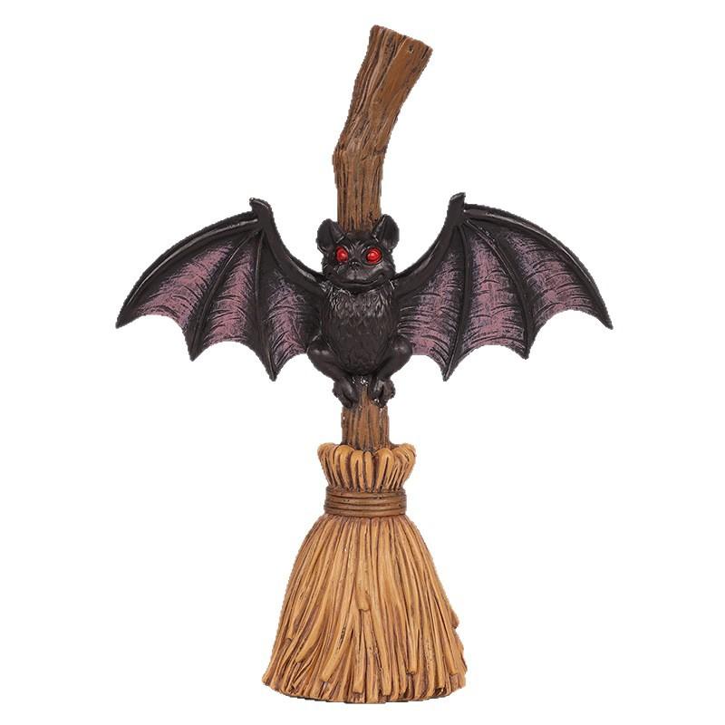 Handcrafted Bat Broom Sculpture Lamp Ornament for The Home
