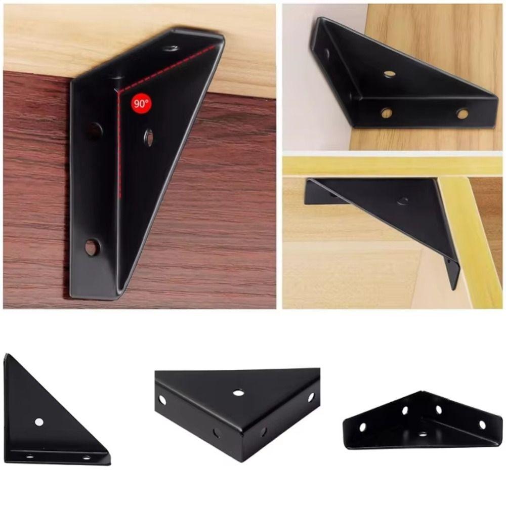 8pcs Thicken Support Angle Corner Brackets Heavy Duty Steel Triangle Brackets  Cabinet Furniture