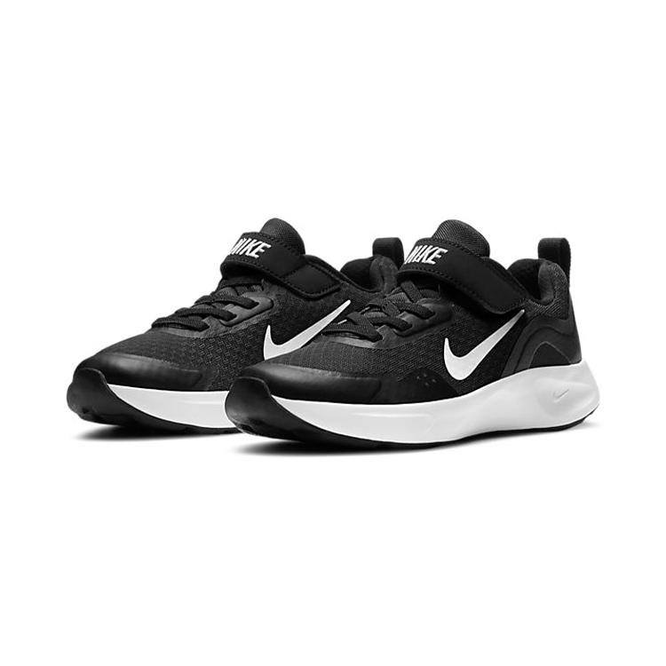 Nike Wearallday Hook and loop Slip Resistant Cushioning Abrasion Resistant Breathable Low top Kids' Running Shoes CJ3817-002