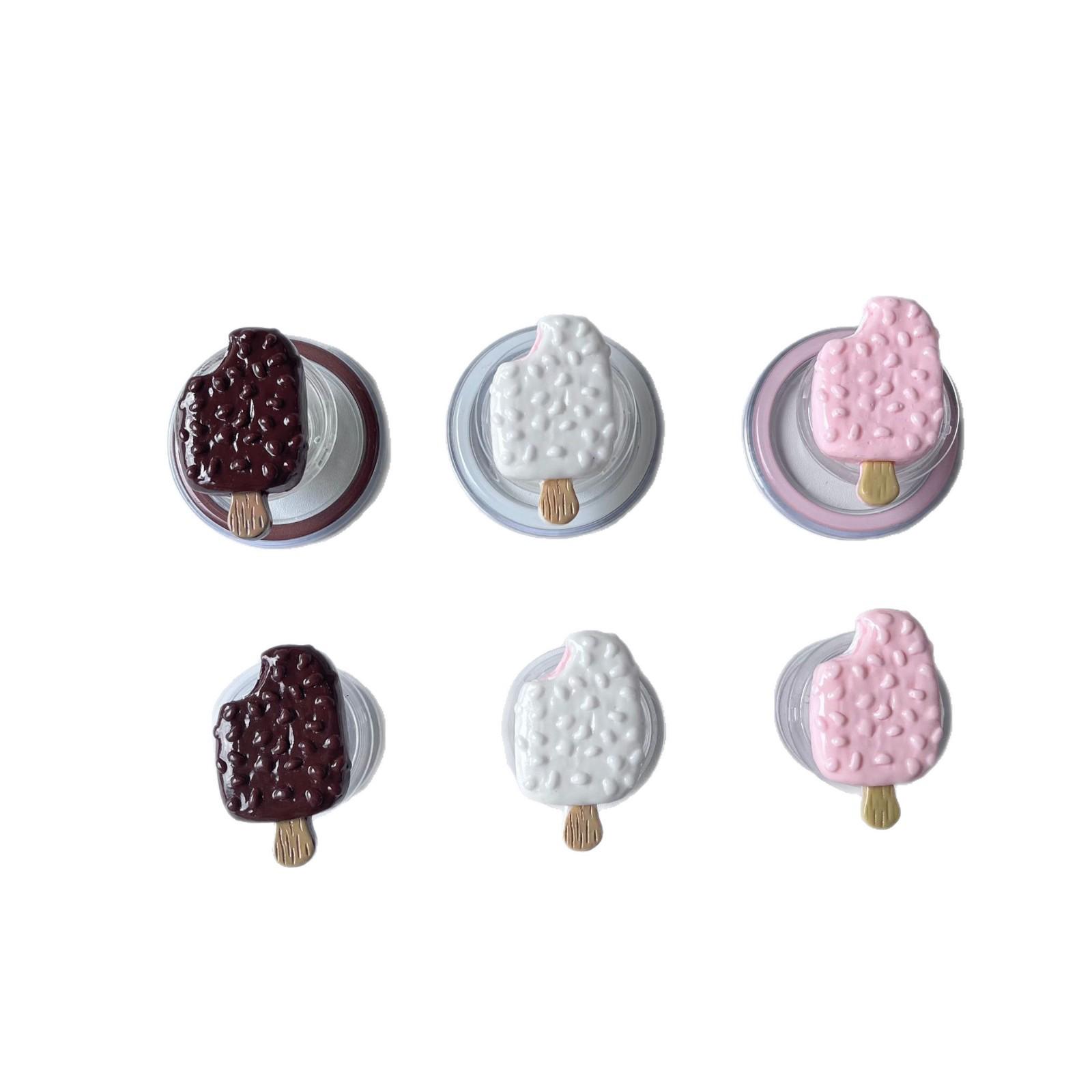 

Korean Ice Cream Phone Holder: Magnetic, Decor, Lazy Ring & Airbag Style for Magsafe Transparent Stand - Crispy Ice Cream - Pink