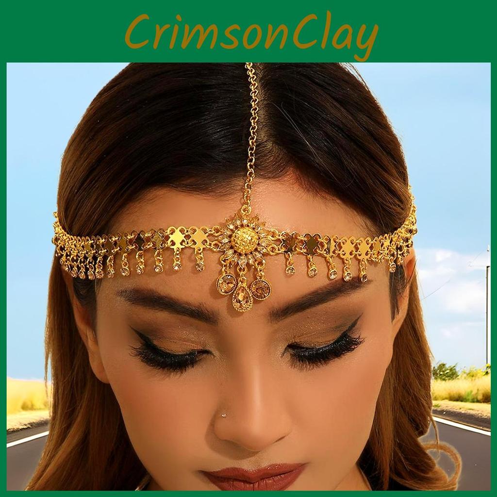 Ethereal Gold Alloy Head Jewelry With Sunflower And Daisy Embellishments For Women