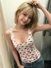Summer Pure Desire Style Red Lip Printing Suspender Vest Women's New Slim and Thin Super Good-looking Versatile Short Top