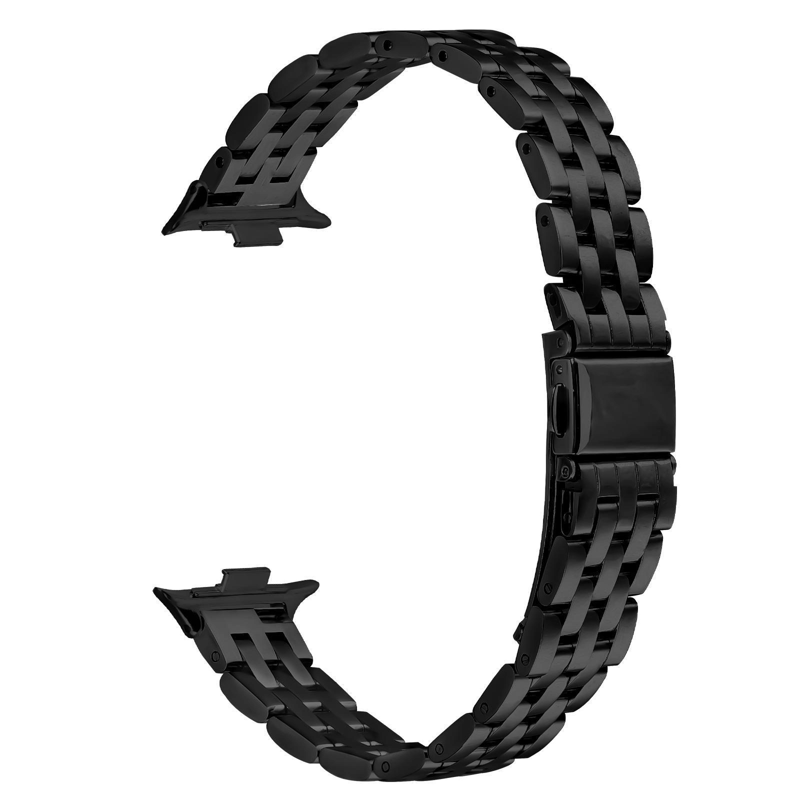 

For Xiaomi Redmi Watch 5/4 Watch Band Slim Five-Bead Stainless Steel Black Strap A