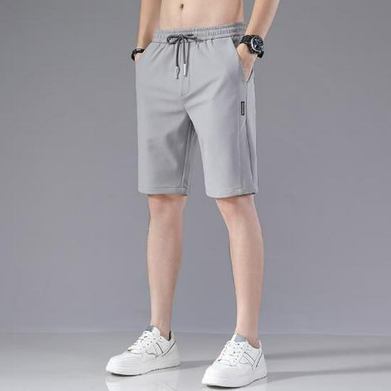 Xiaxiu Men's Ice Silk Straight-Leg Casual Trousers - Breathable, Loose-Fit, Nine-Point Length