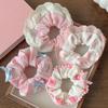 Elegant Print Lace Edge Wide Scrunches For Women Girls Sweet Hair Tie Cute Exquisite Hair Band  Hair Accessories Gifts