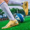 Men's High Top Football Boots Rubber Soft Sole Short Spikes Artificial Turf Leather Youth Children's Football Boots