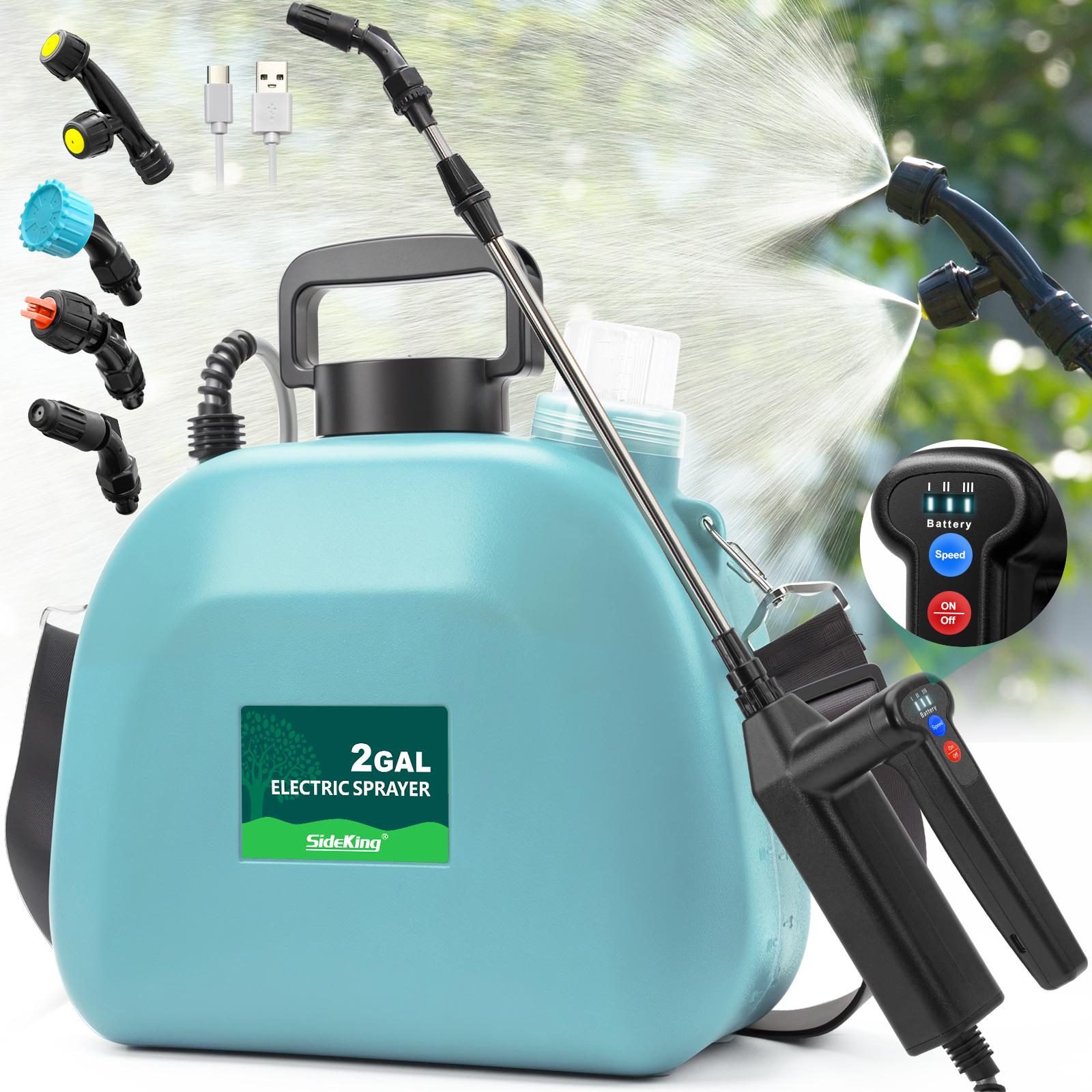 8 л Аккумуляторный опрыскиватель 2 галлона Модернизированный Электрический опрыскиватель с 3 регулируемыми скоростями Индикатор заряда батареи