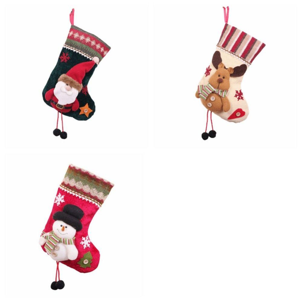 Cartoon Christmas Gifts Bag Santa Christmas Decorative Socks Cute Christmas Stockings Children