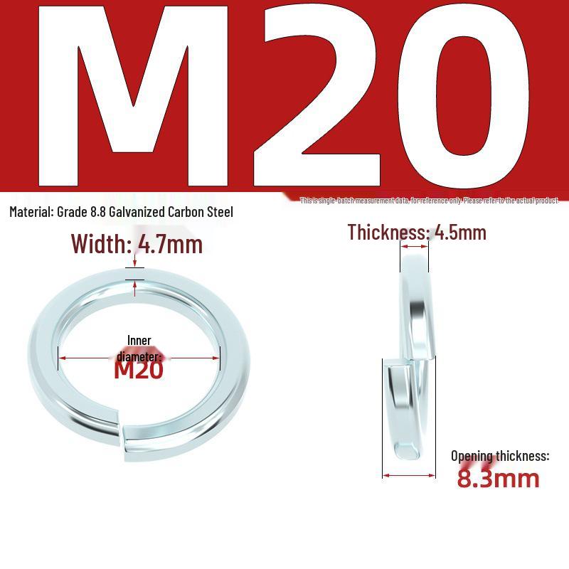 Grade 8.8 Galvanized Open Coil Spring Washer, M3-M30mm