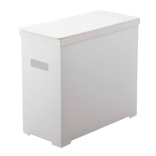Yamazaki Under-Sink Trash Can with Lid, Set of 2, White, Approx. W19 x D40 x H35cm (Each), Foldable and Portable, Tower, 5335