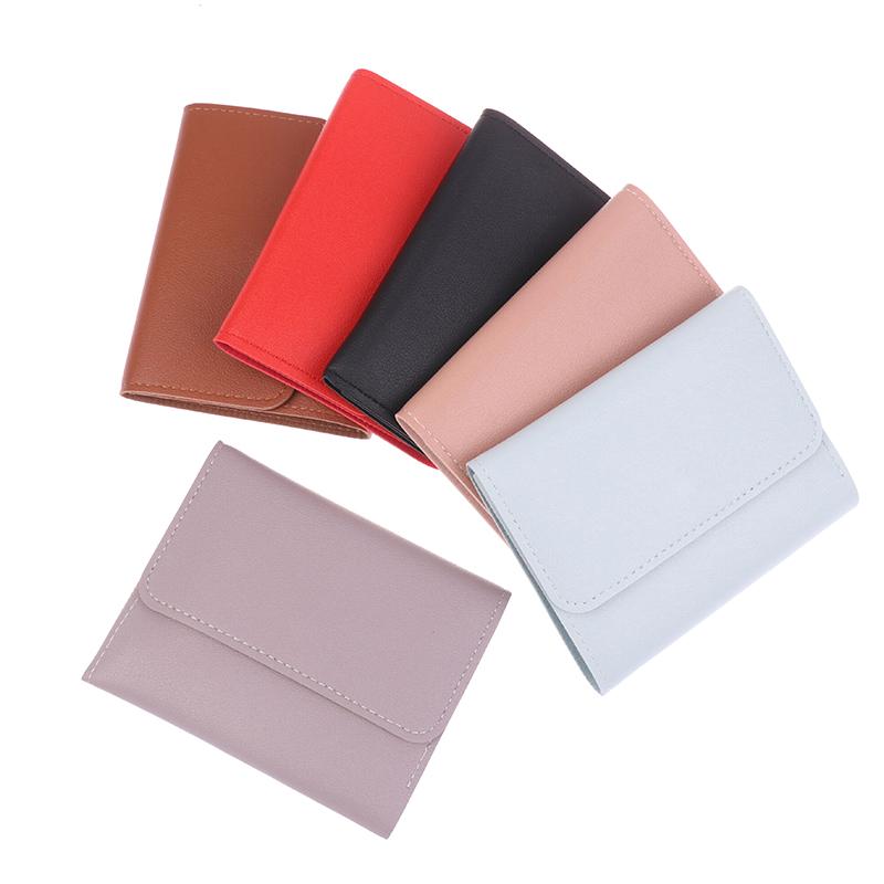 Multi-Card Slot Solid Color Leather Card Case Bank Card Credit Card Id Bus Card Holder Wallet For Women Travel Card Organizer