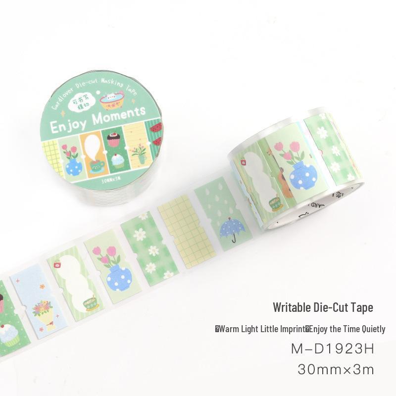 Die-Cut Tape Warm Light Small Imprint Cute Pet Journal Decorative Label Stickers