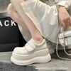 British Style Small Leather Shoes Women's Shoes 2024 Spring New Thick-soled Inner Height-increasing Women's Shoes Muffin Mary Jane Loafers