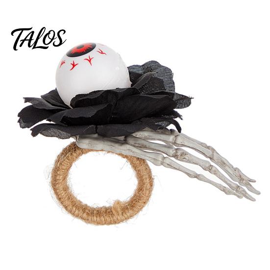 Skull Napkin Ring Halloween Ring, Pumpkin, Eyeball, Spider, Holder Spider for Holiday Dinner Table Decor, Party Supplies Decor