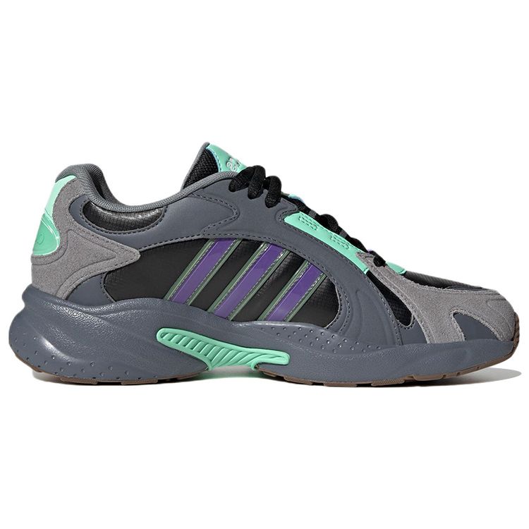 Adidas Neo Crazychaos 2.0 Leather Fabric Trendy Lightweight Slip-Resistant Durable Casual Low-Top Shoes Unisex Sneakers Black Gray Blue HQ4615