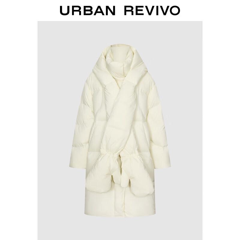 

UR Women s Casual Hooded Down Jacket with Integrated Scarf & Gloves S