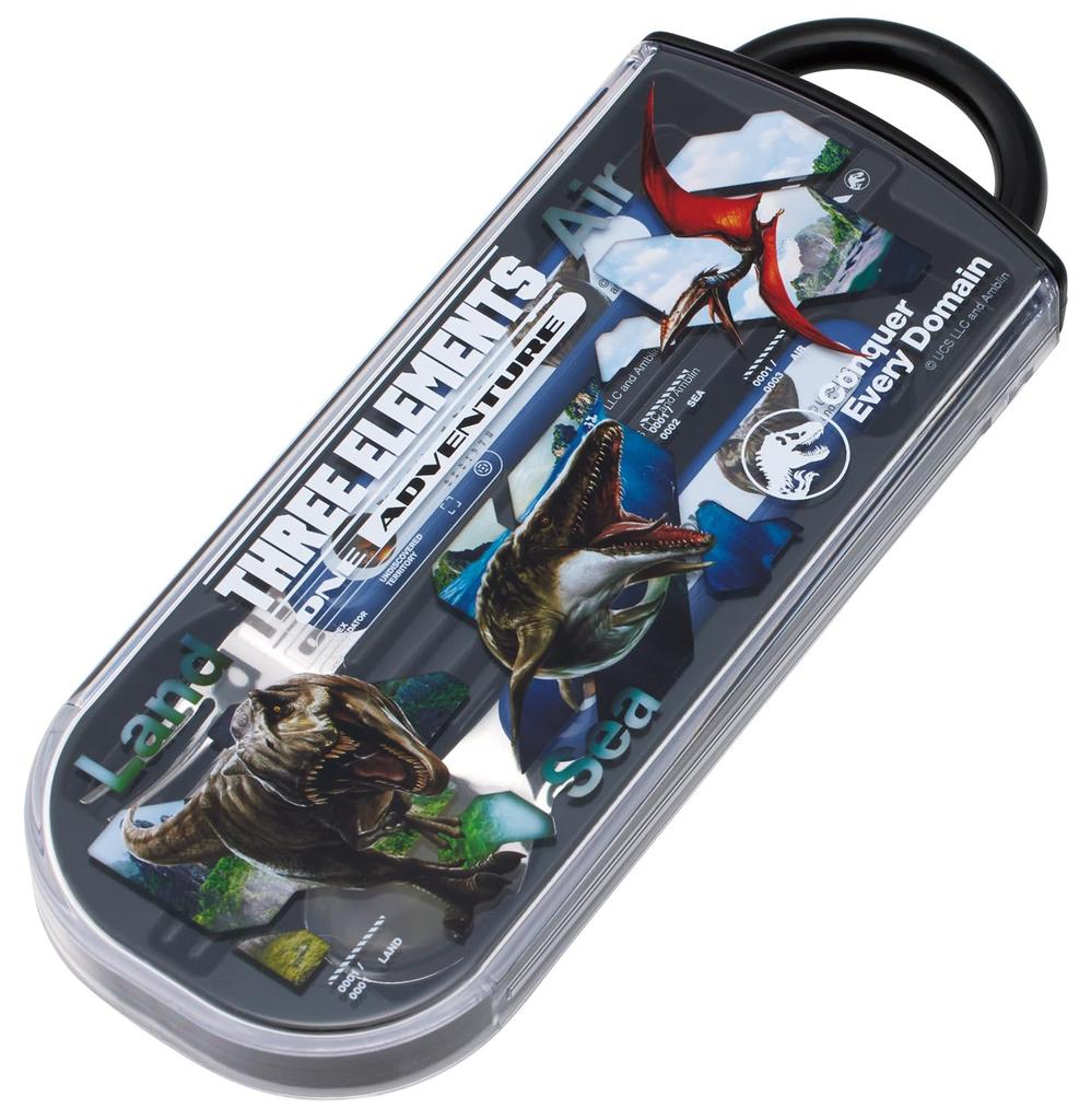 Skater Bento Essstäbchen Trio Set Jurassic World Kinder (Essstäbchen, Löffel, Gabel, 16,5 cm, Umgekehrt) TACC2-A