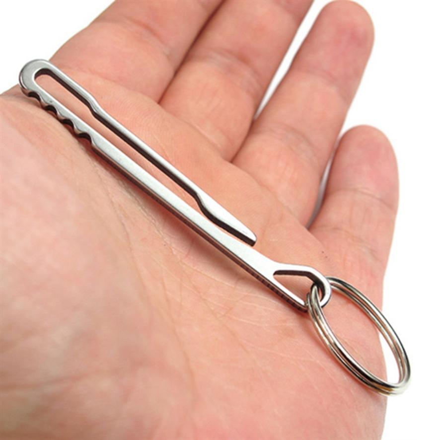 Stainless Steel Rattlesnake Waist Clip With Key Ring Outdoor Portable Gadgets Money Clip Carabiner